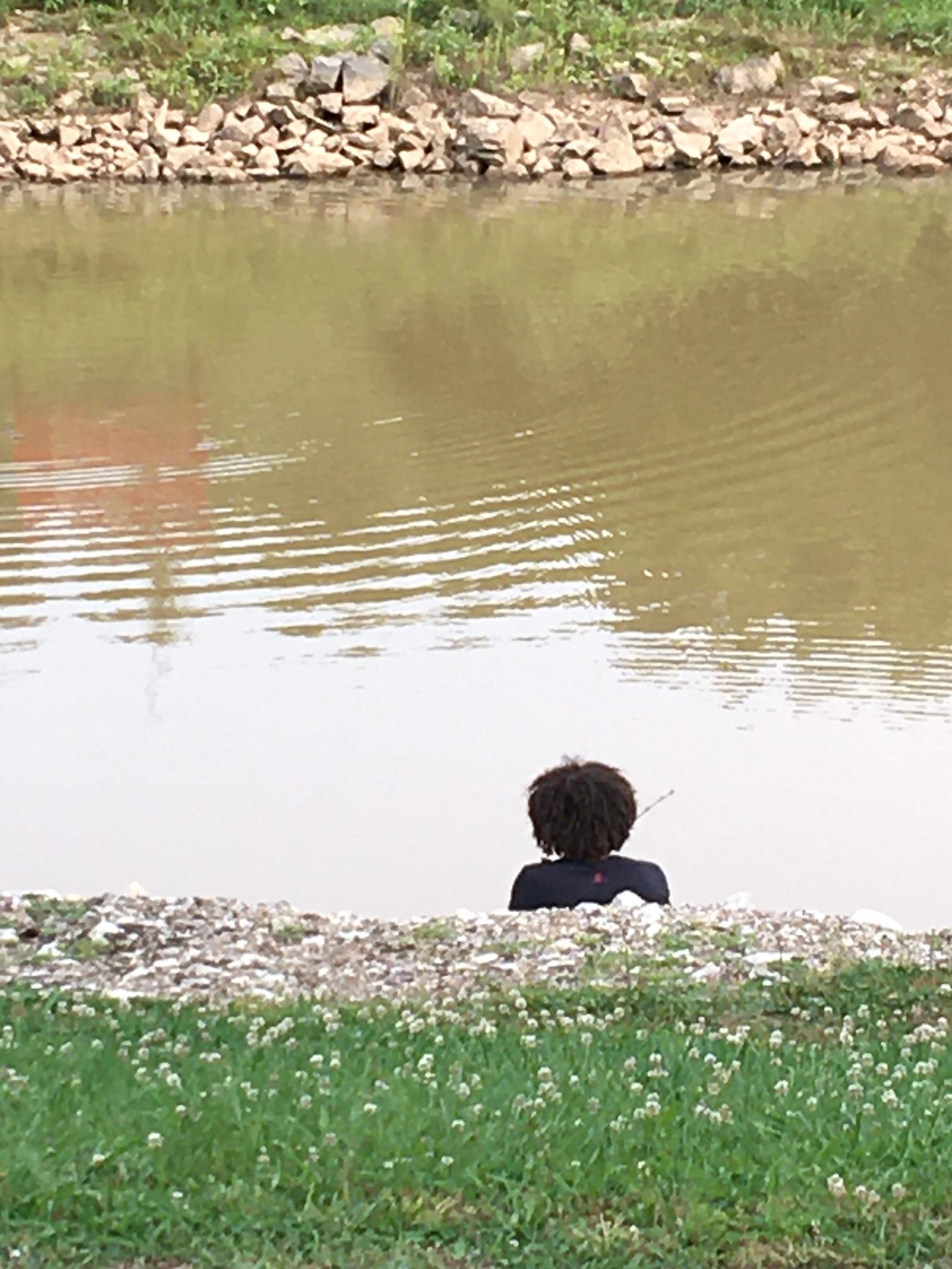 a boy fishing