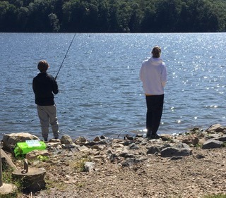 2 boys fishing